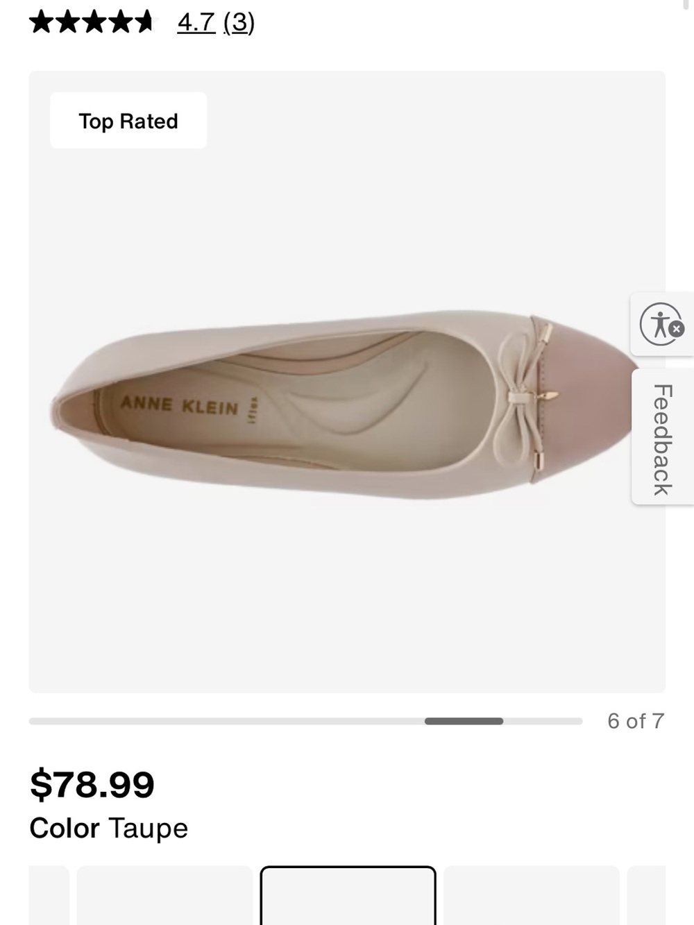 Never worn still In package, Anne Klein Blush Taupe Pointed Toe Bow Ballet Flat